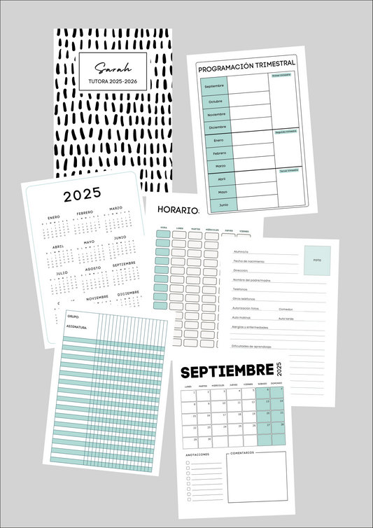 Plantilla descargable planner docente